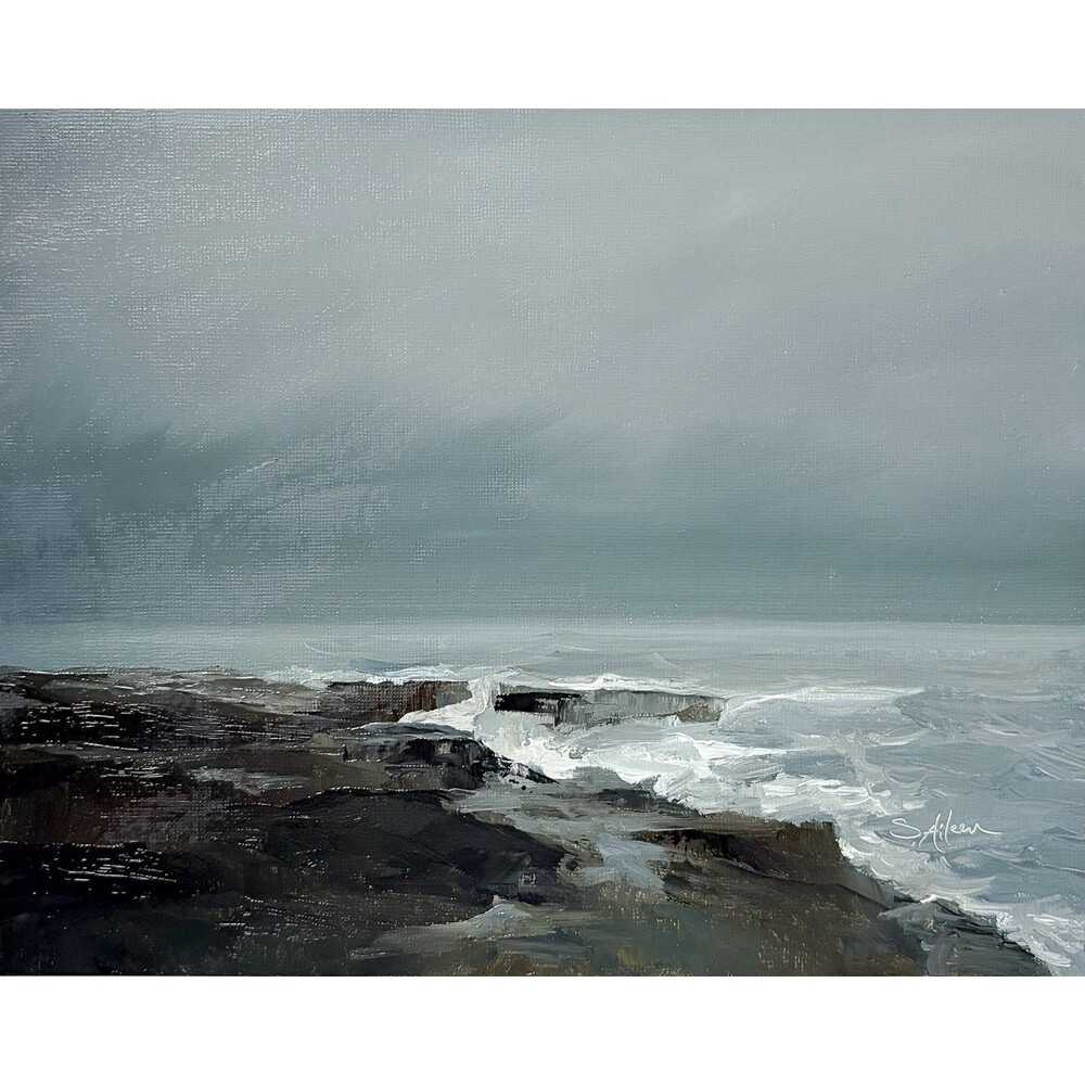 8x10 Maine Original Wall Art Coastal Landscape Atlantic Ocean Painting Signed